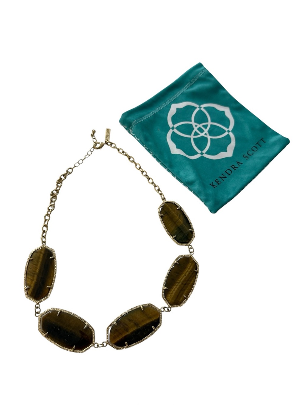 Kendra Scott Valencia Gold & Tiger Eye Necklace